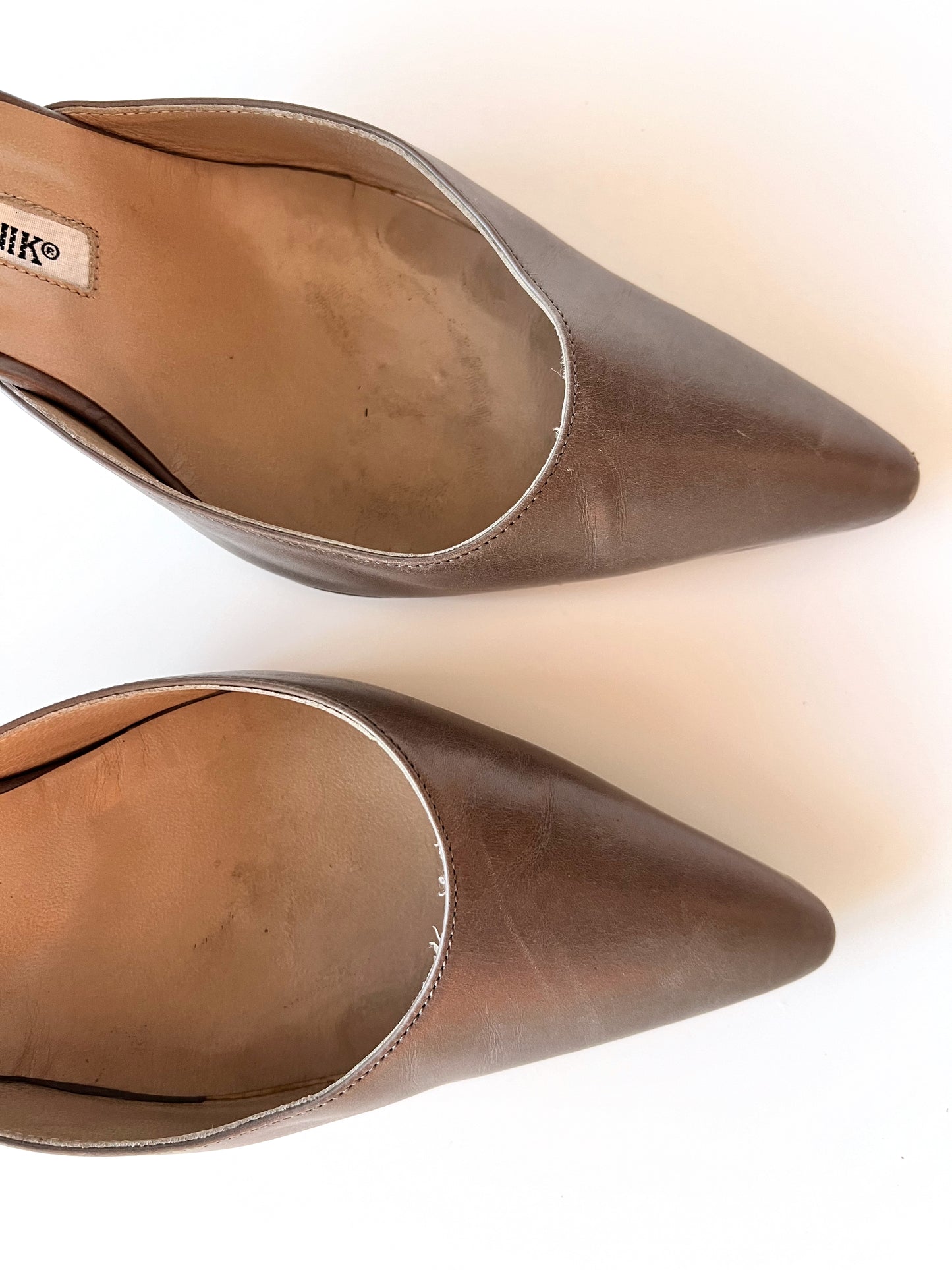 Grey Manolo Blahnik Kitten Heels (37.5) (SOLD)
