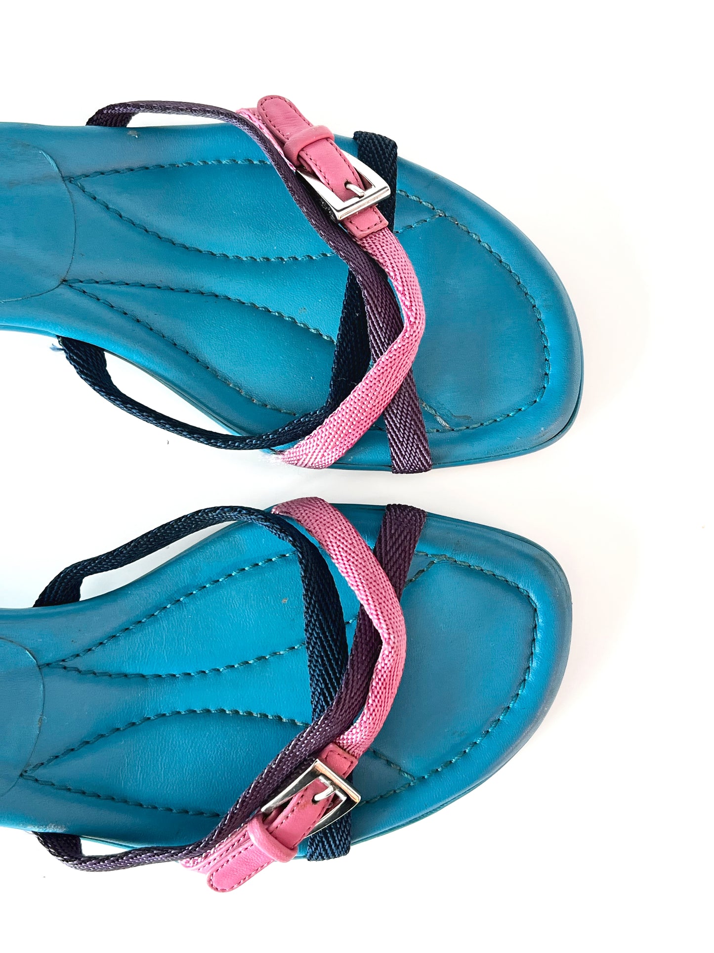 Blue Prada Kitten Heels (Size 38)