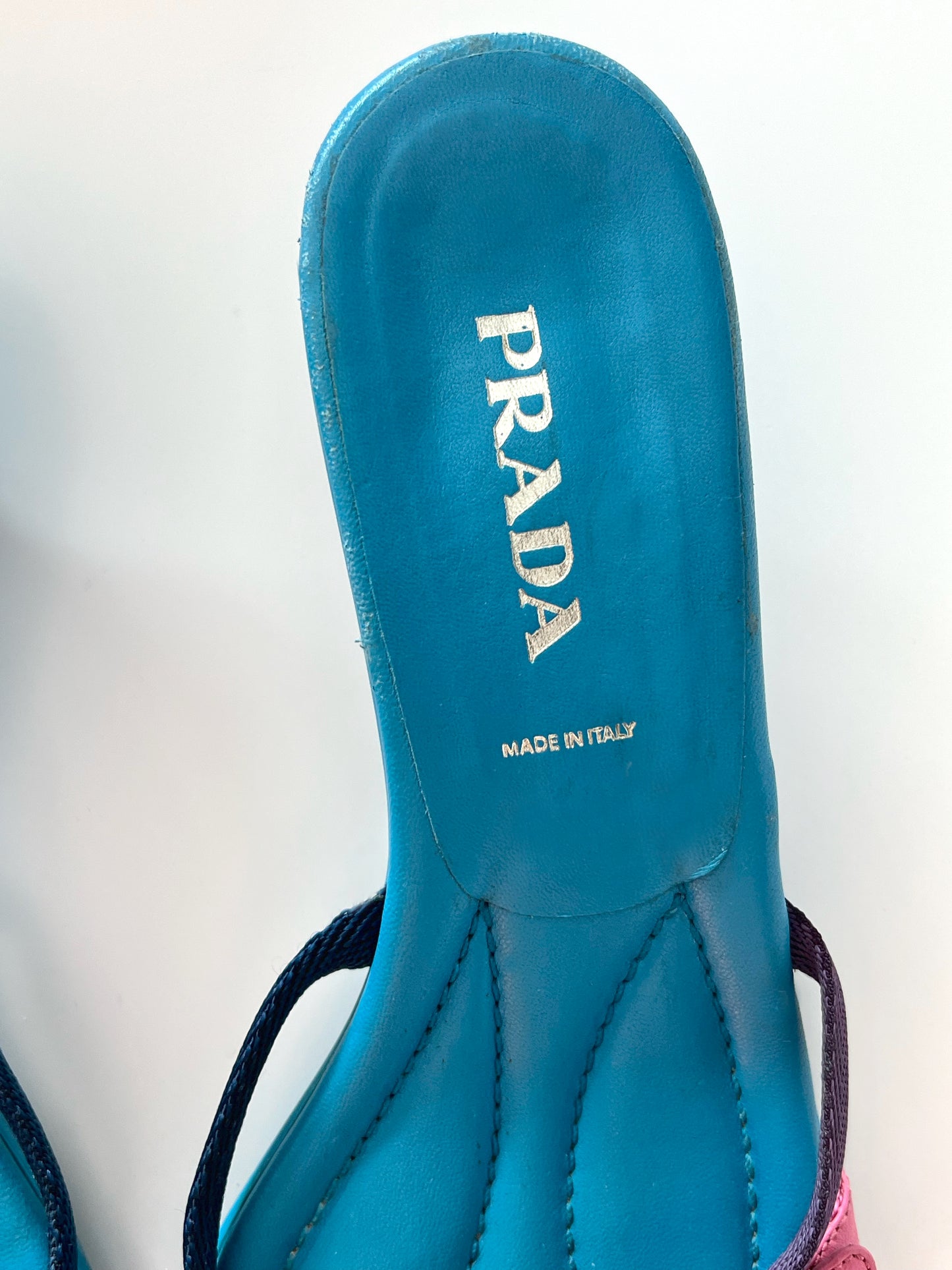 Blue Prada Kitten Heels (Size 38)