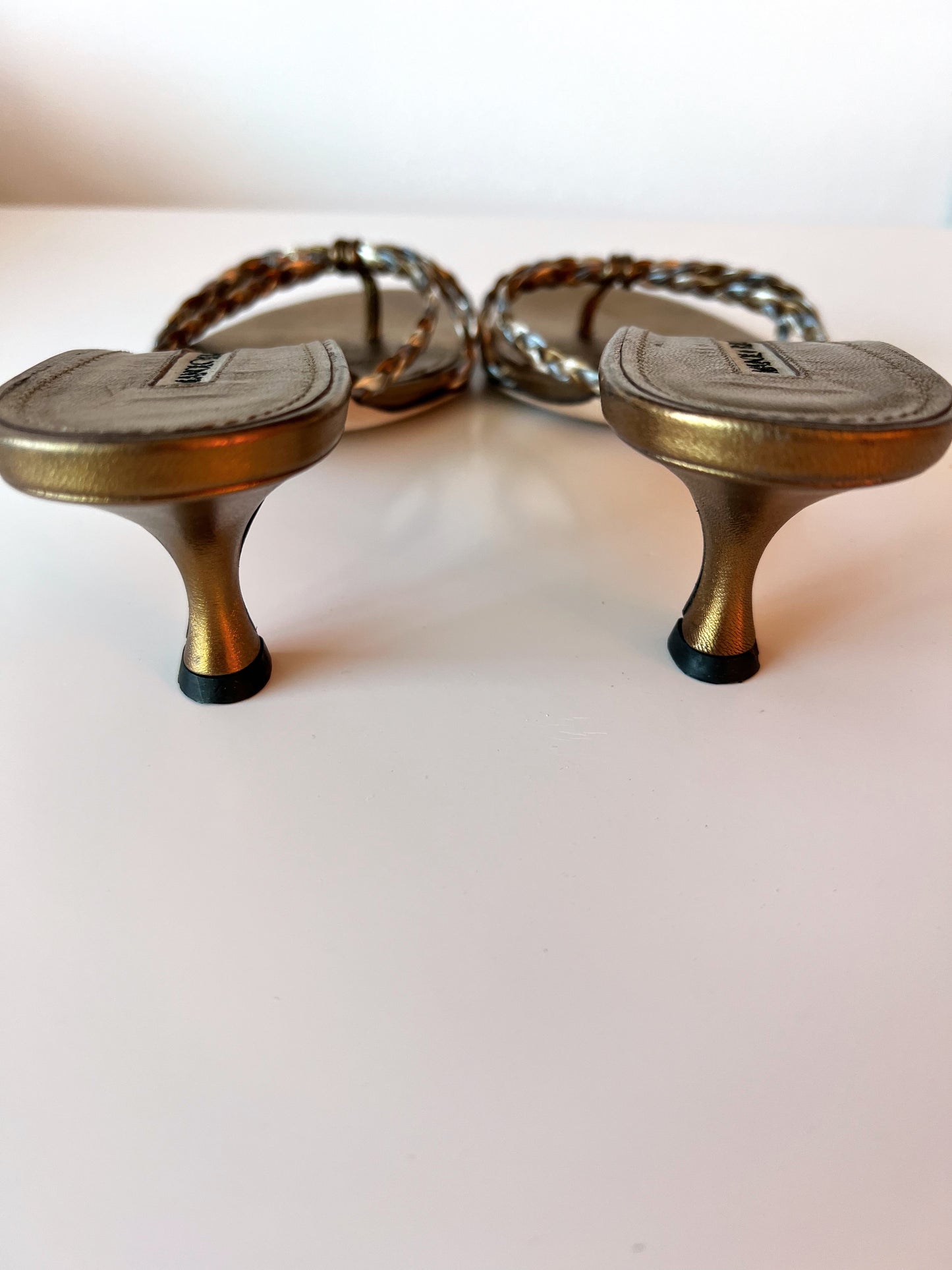 Braided Gold Manolo Blahnik Kitten Heels (38) (SOLD)