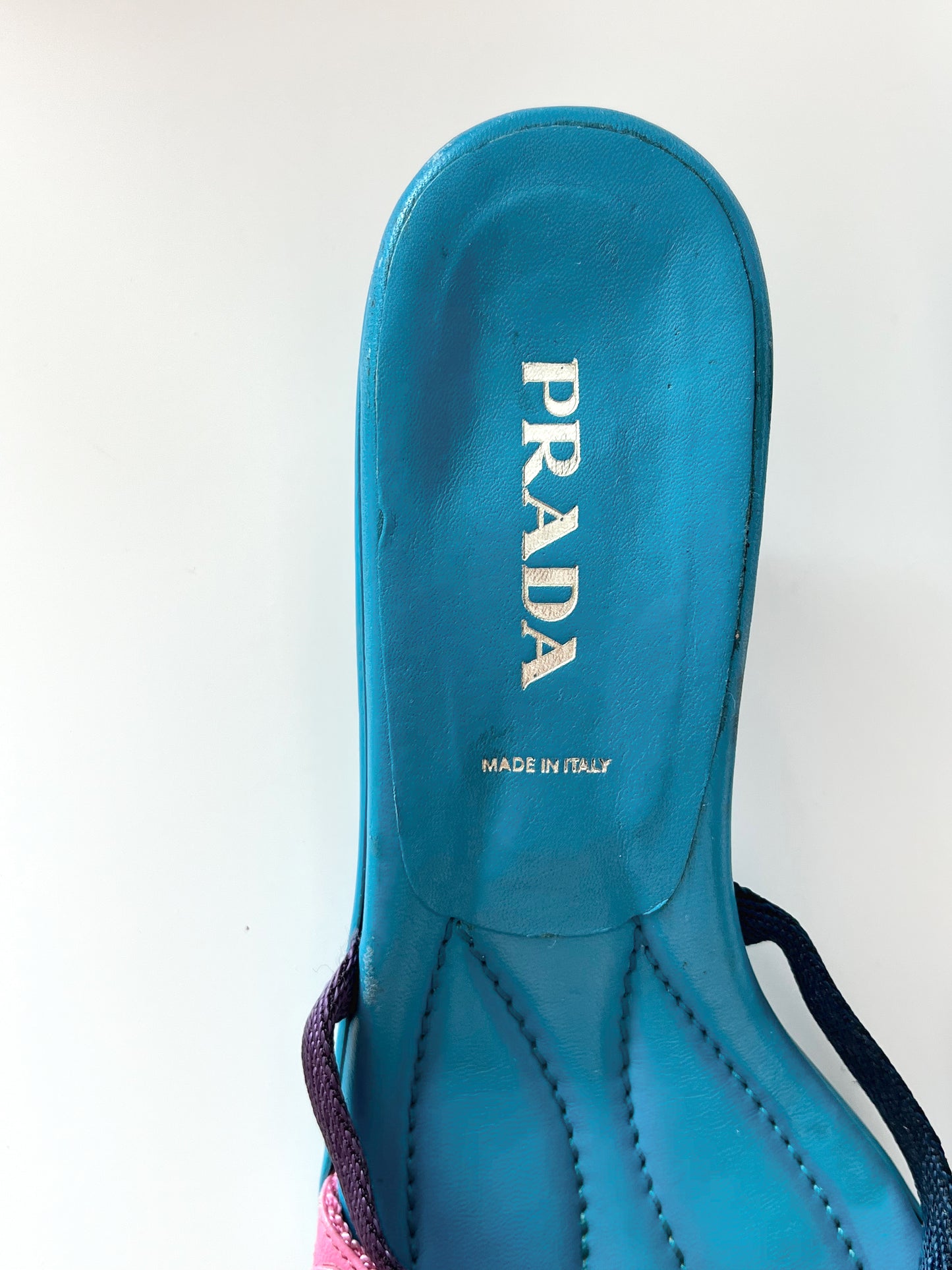 Blue Prada Kitten Heels (Size 38)