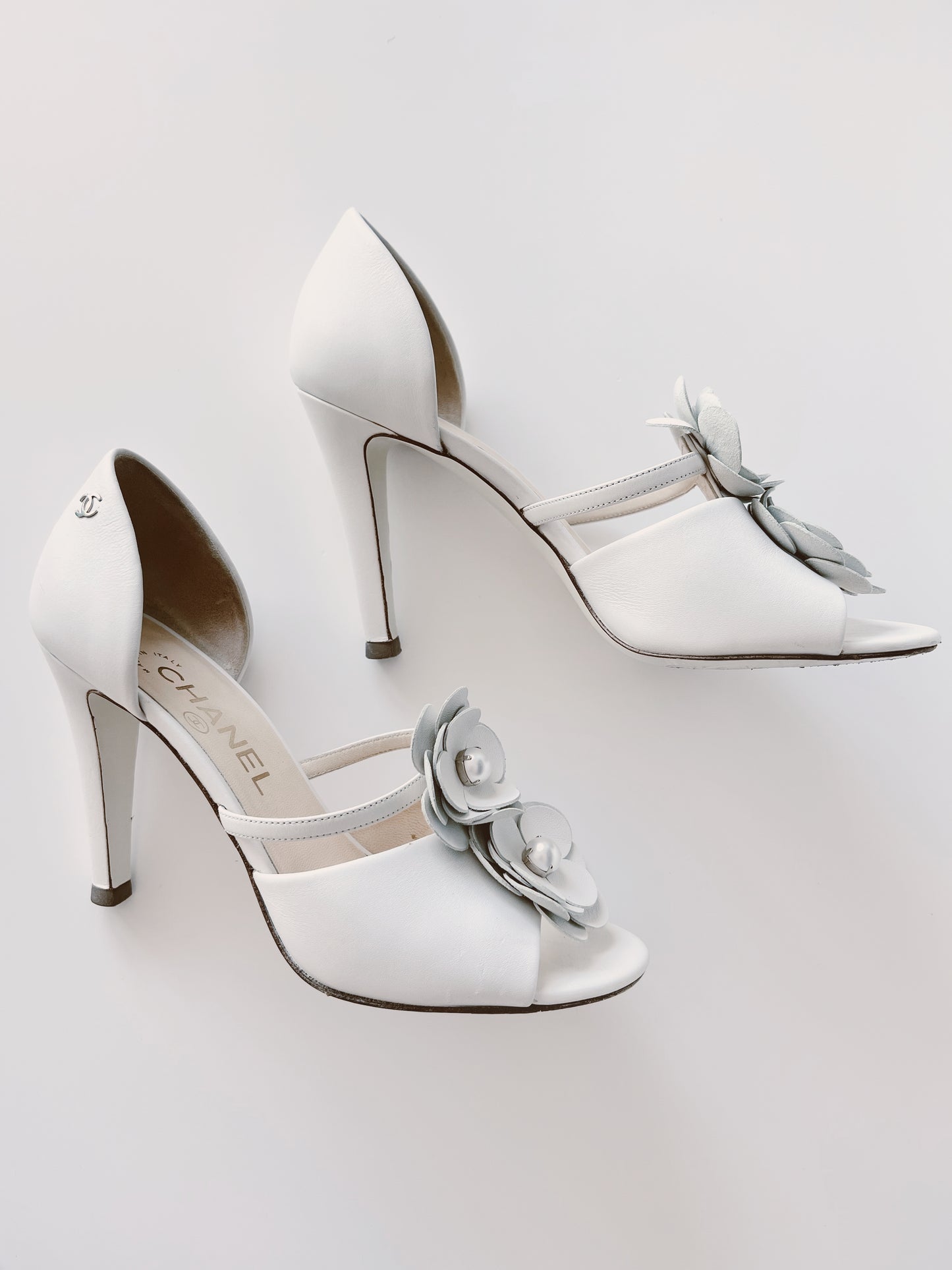 Chanel Camelia Bridal Heels (36.5) (SOLD)