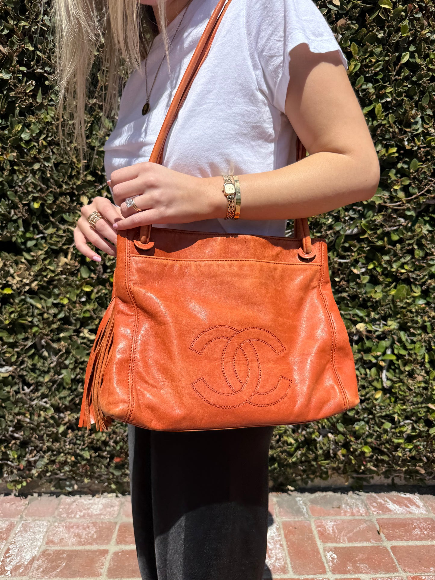 1998 Leather Chanel Tote Bag