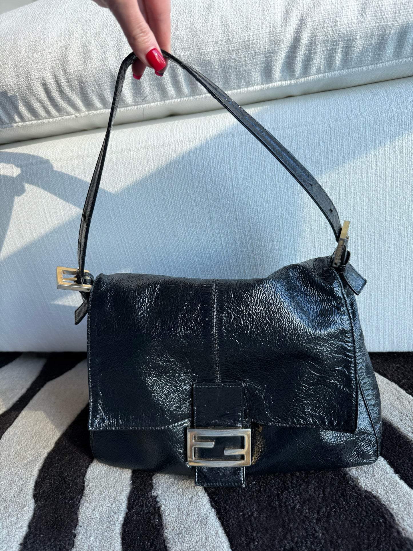 Black Fendi Mama Baguette