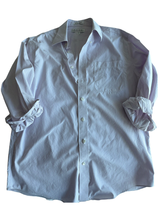 Embroidered Pre-Loved Lavender Pinstripe Button Down