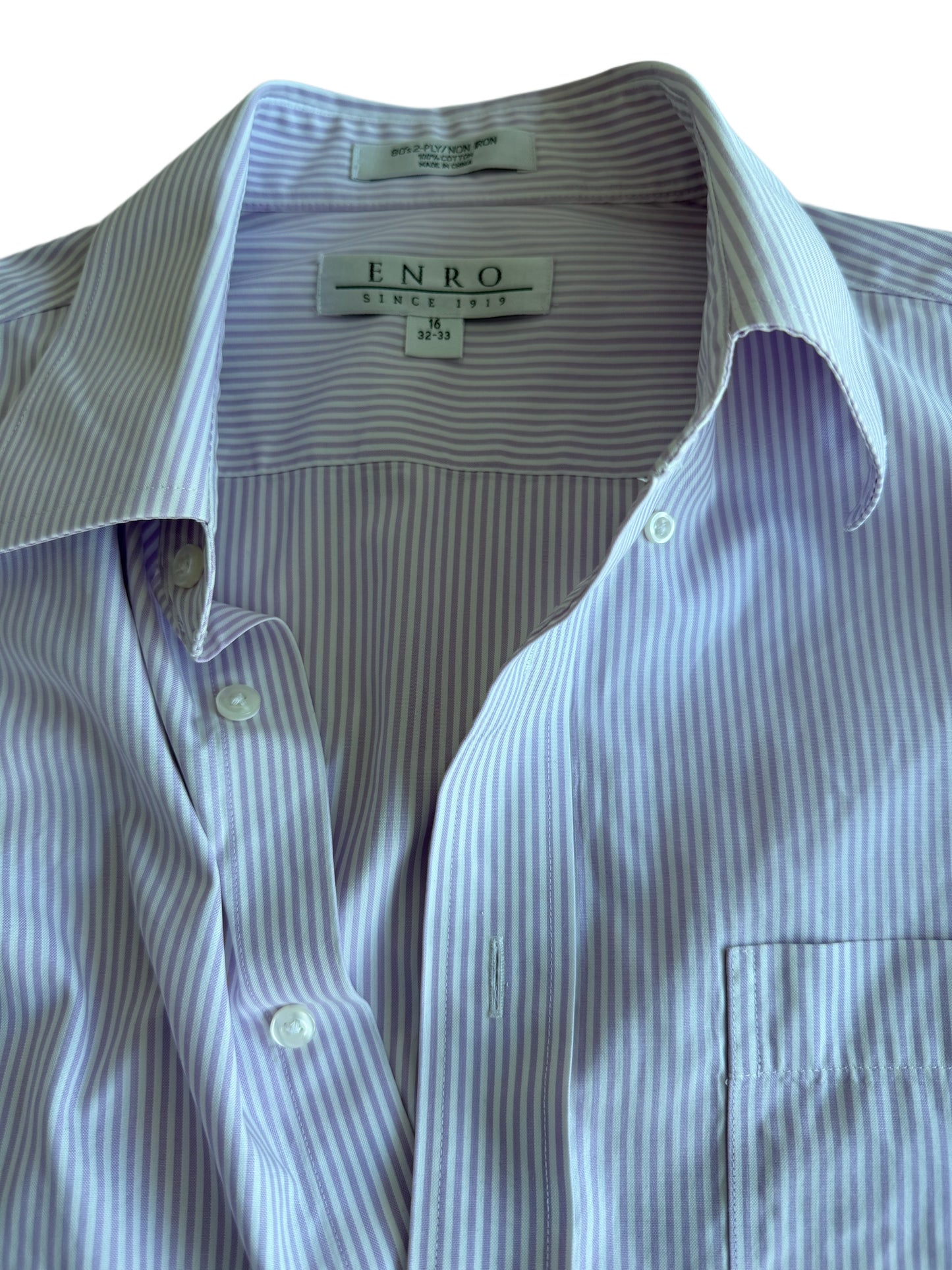 Embroidered Pre-Loved Lavender Pinstripe Button Down