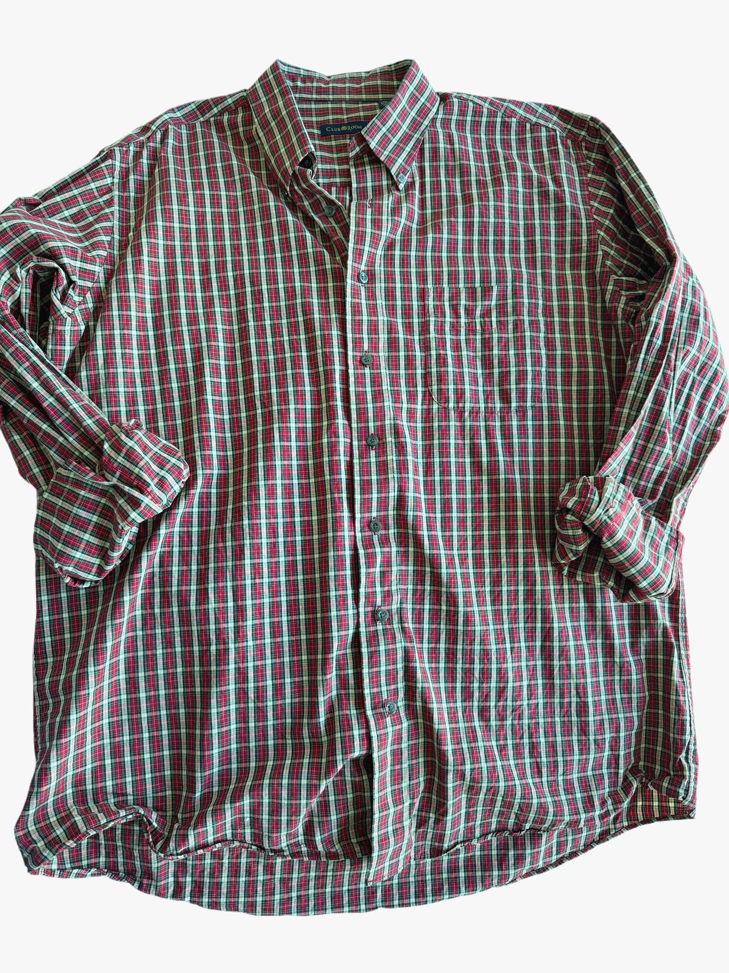 Embroidered Pre-Loved Plaid Button Down