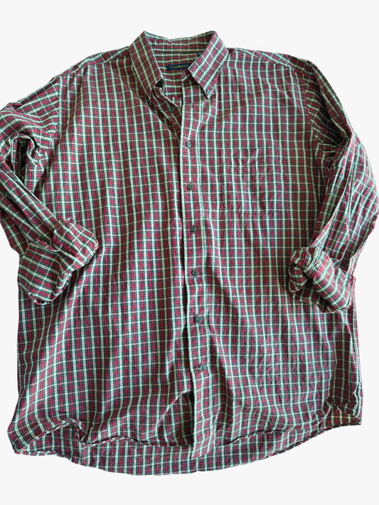 Embroidered Pre-Loved Plaid Button Down