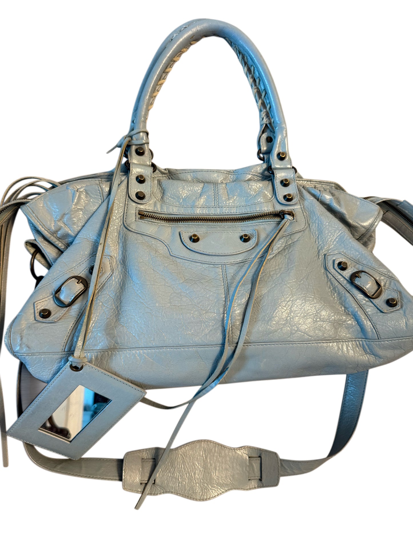 Light Blue Balenciaga City Bag