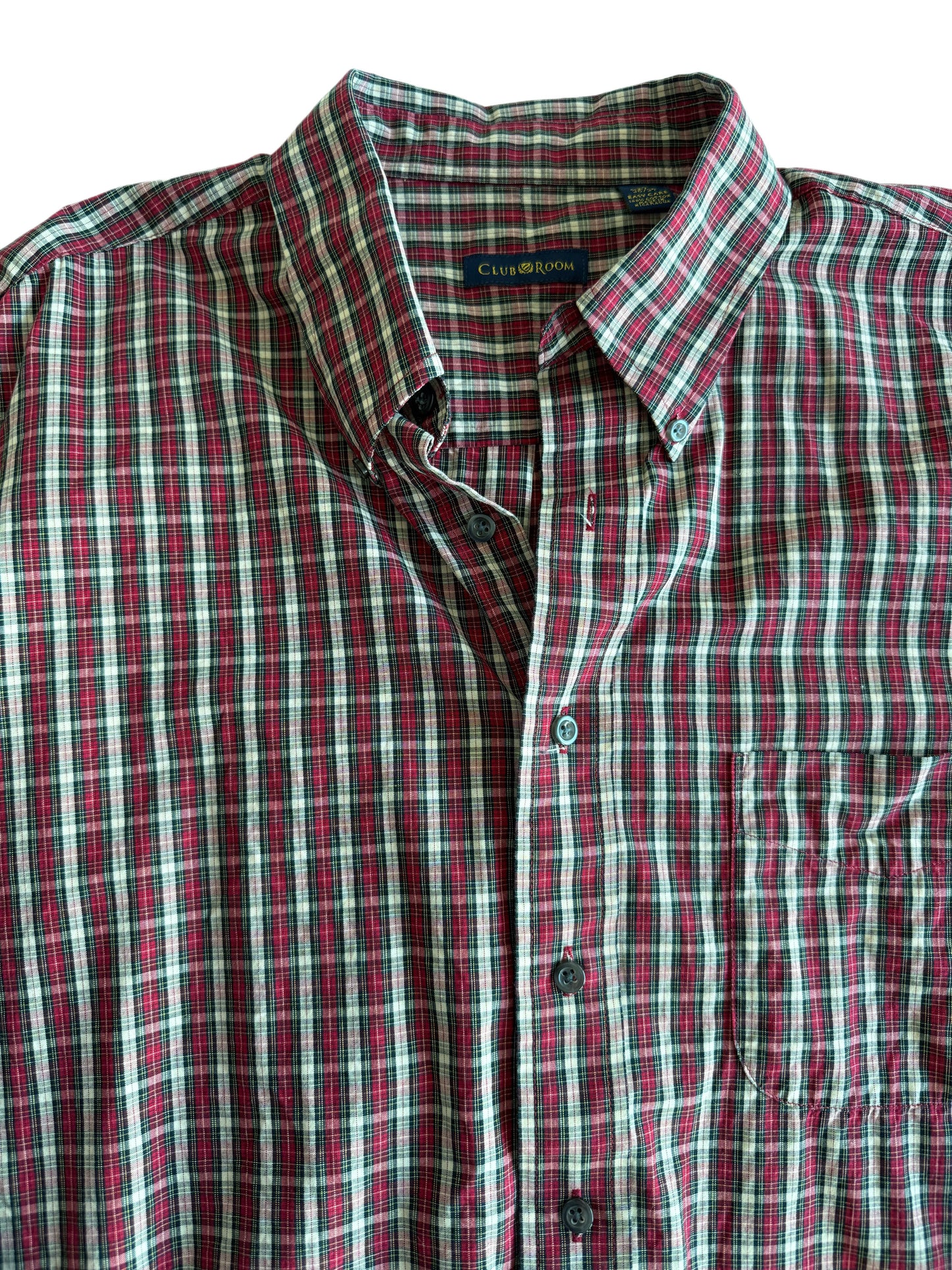 Embroidered Pre-Loved Plaid Button Down