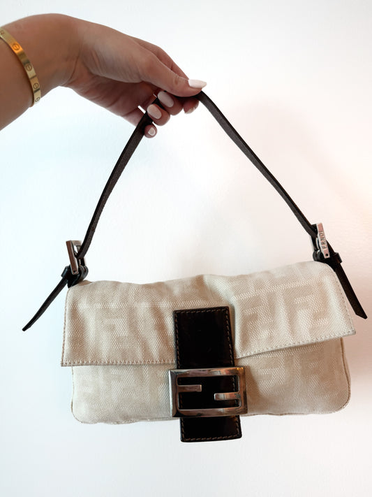 Cream Fendi Baguette