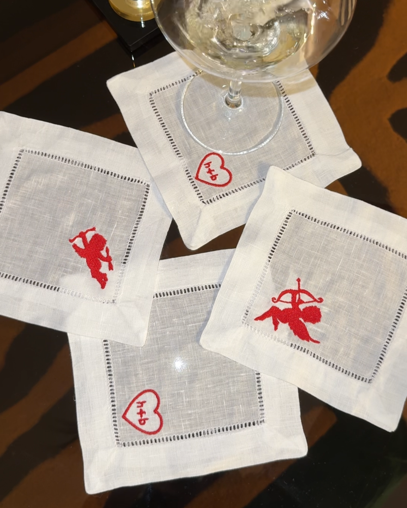 Lovergirl Embroidered Coasters