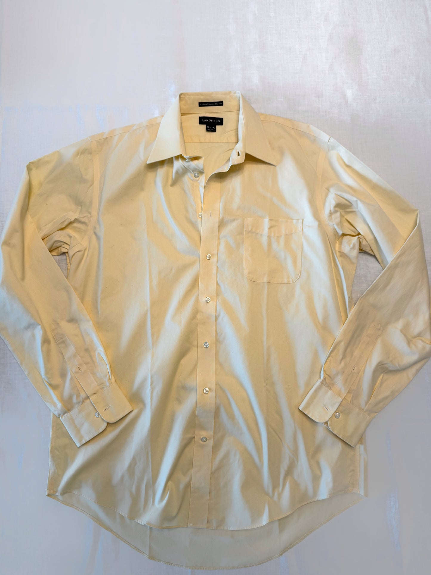 Embroidered Vintage Pale Yellow Button Down