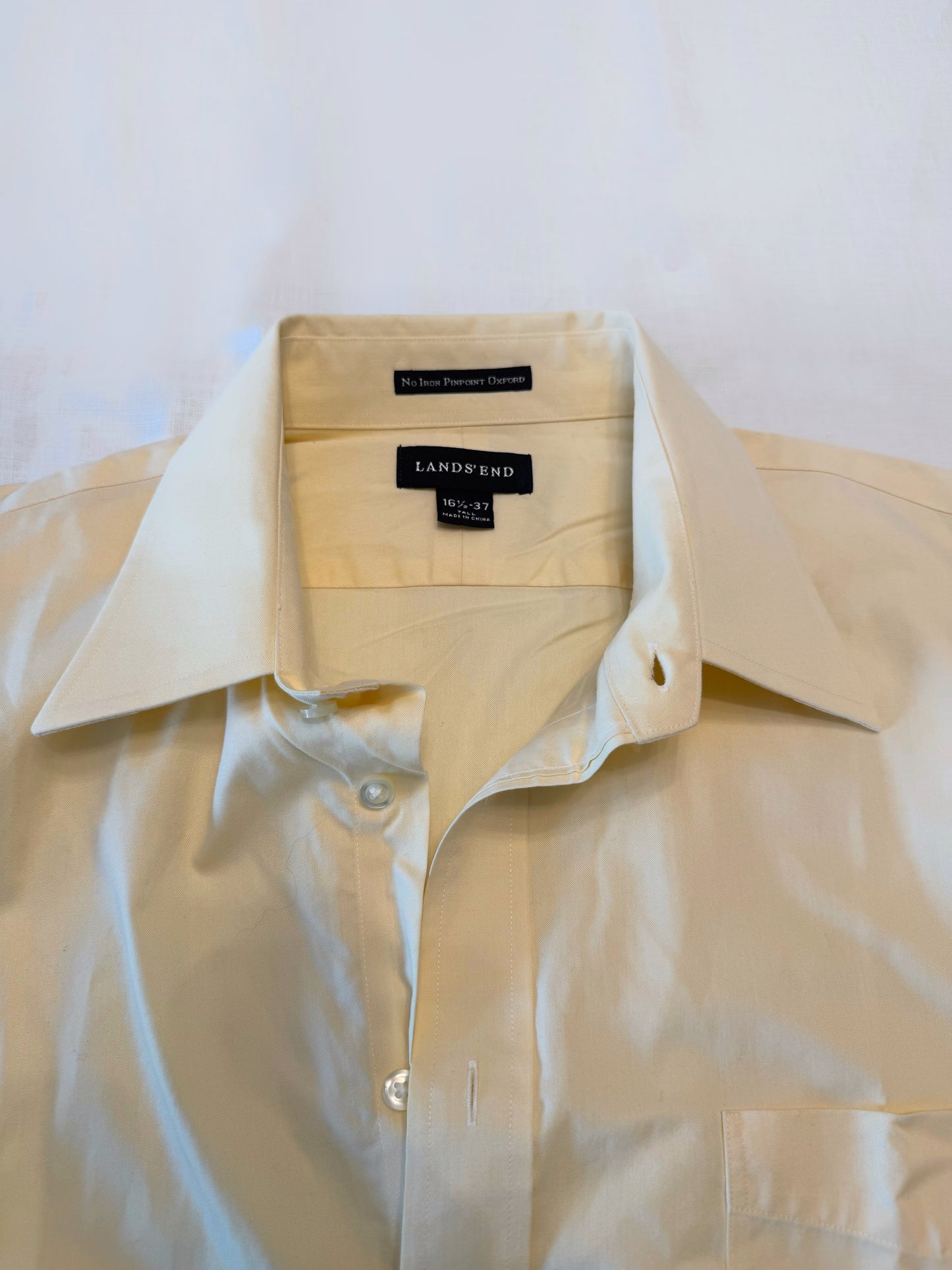 Embroidered Vintage Pale Yellow Button Down