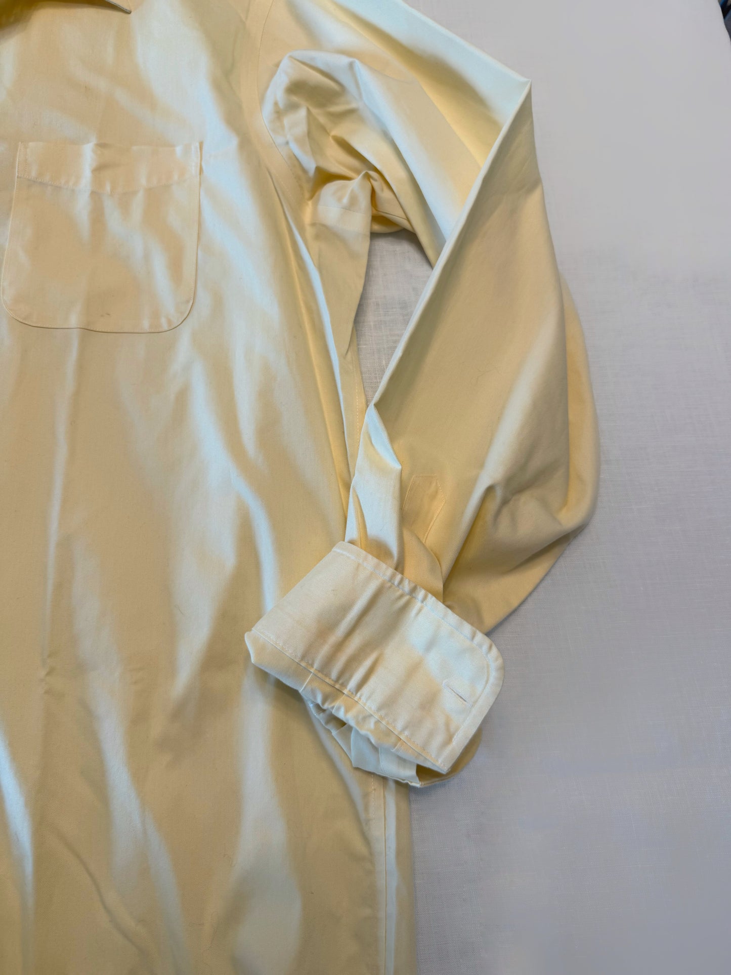 Embroidered Vintage Pale Yellow Button Down