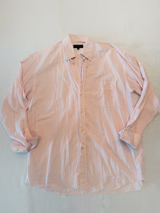 Embroidered Vintage Pink Pin Stripe Button Down