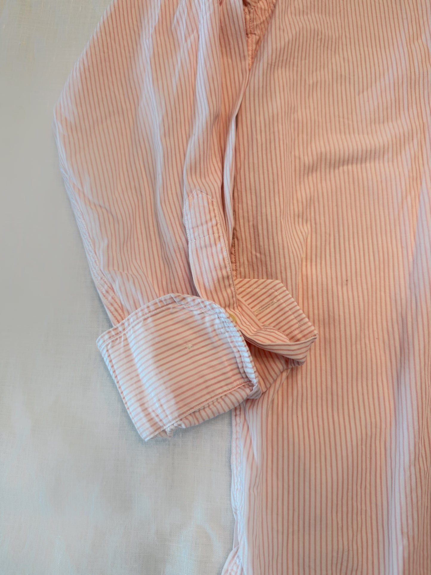 Embroidered Vintage Pink Pin Stripe Button Down
