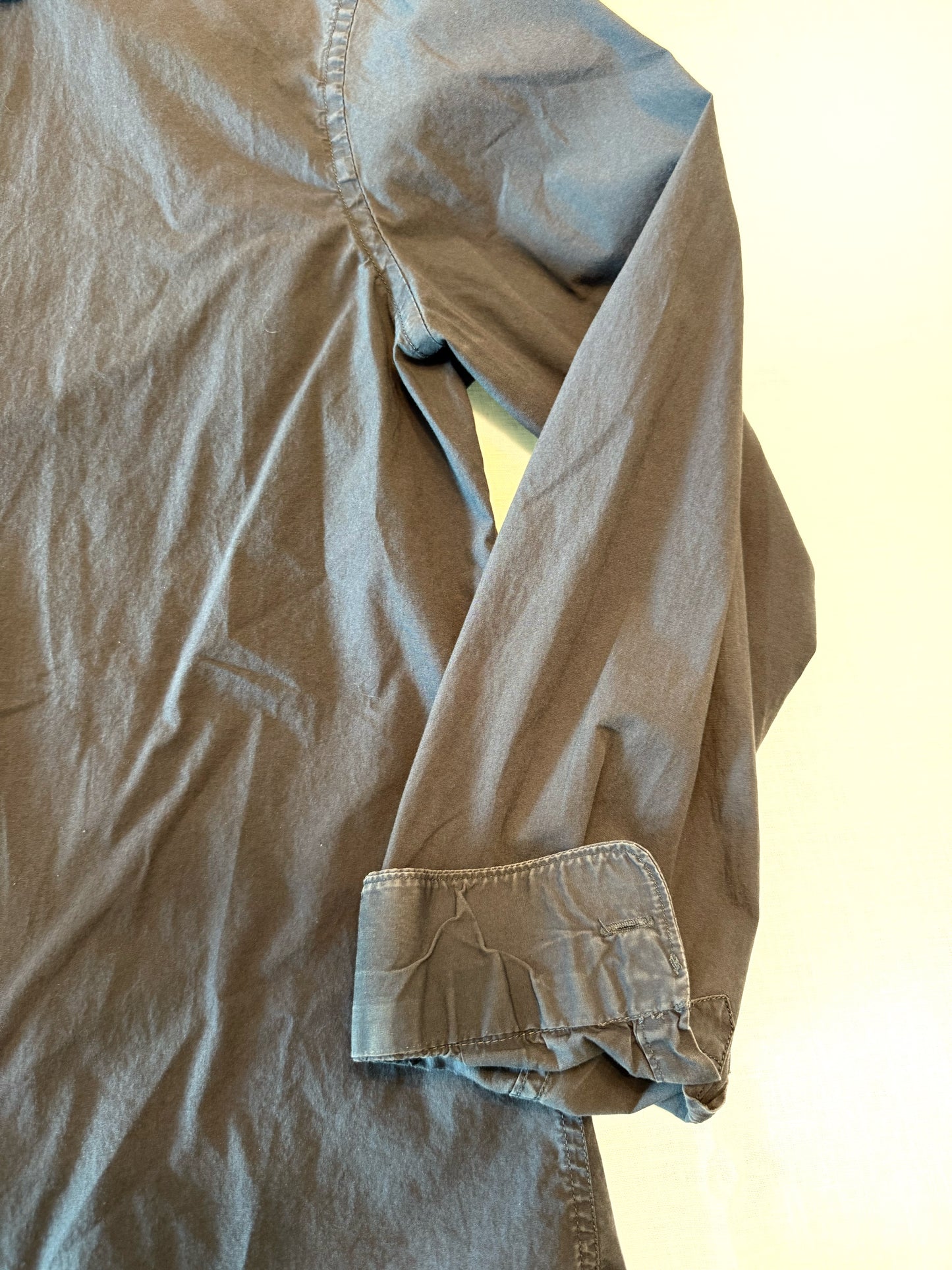 Embroidered Vintage Navy Blue Button Down