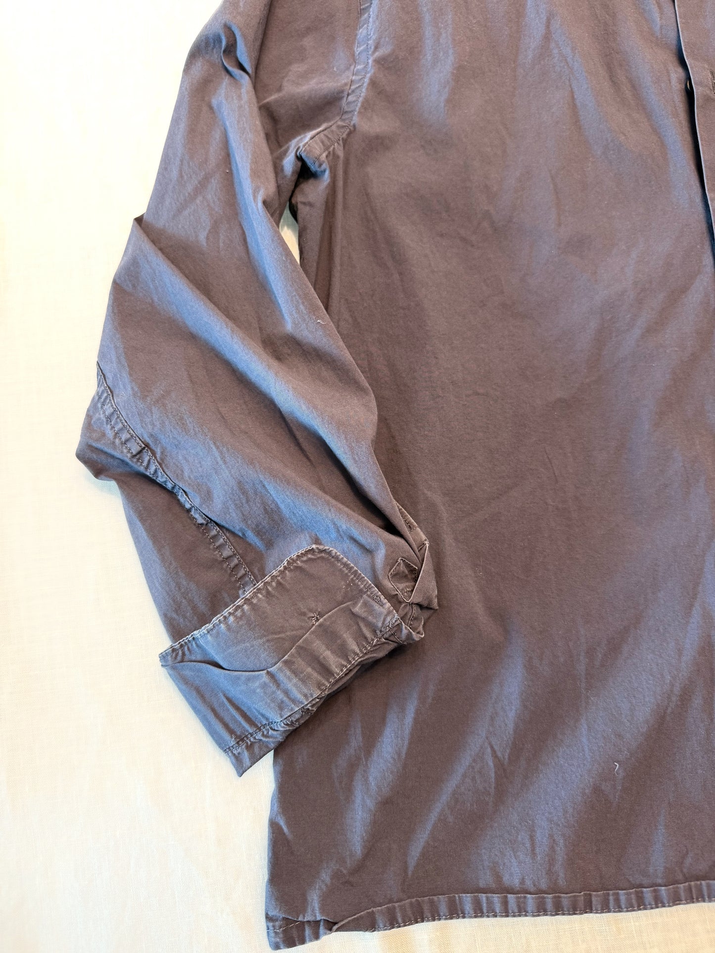 Embroidered Vintage Navy Blue Button Down