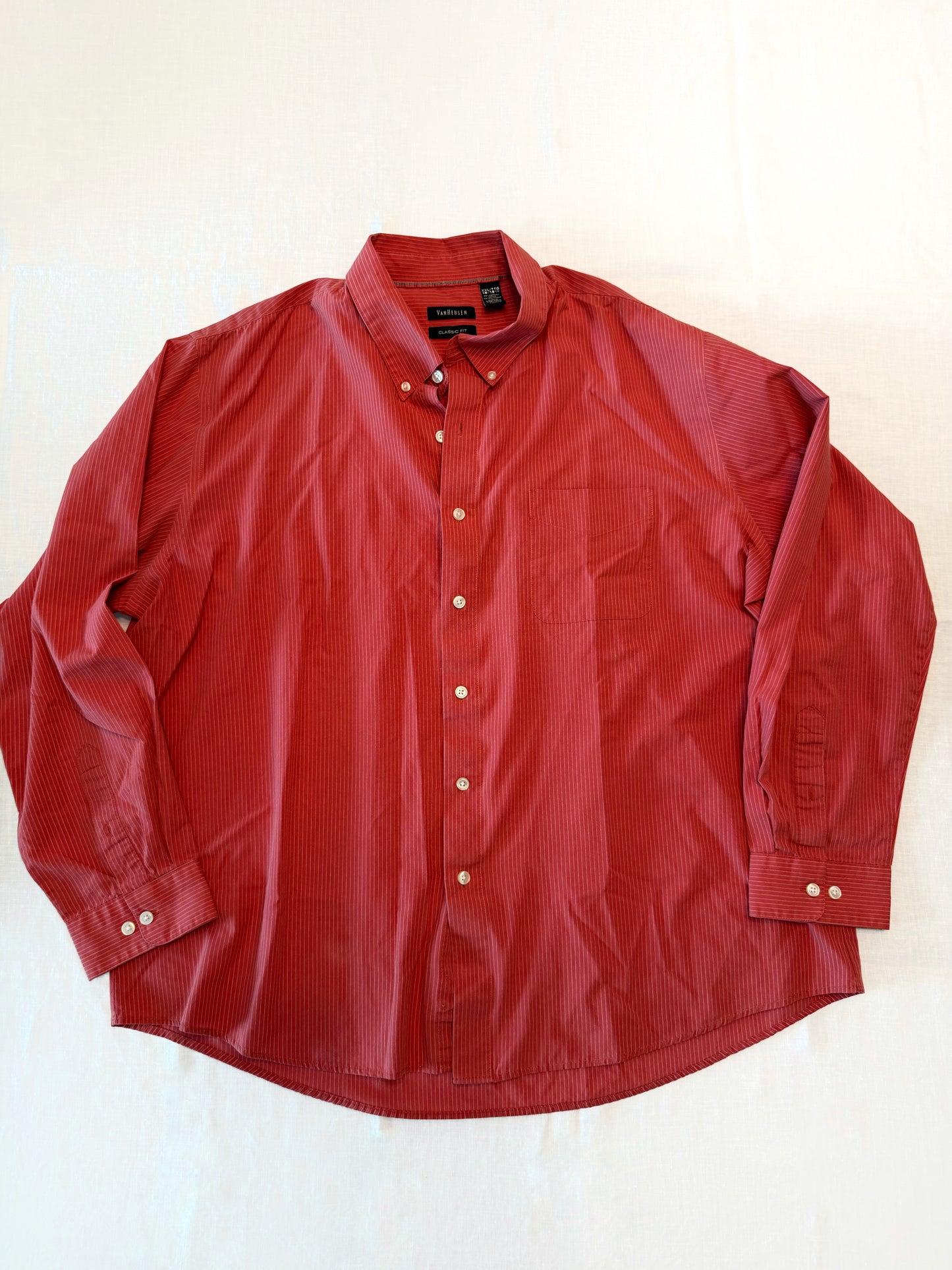 Embroidered Vintage Red Button Down