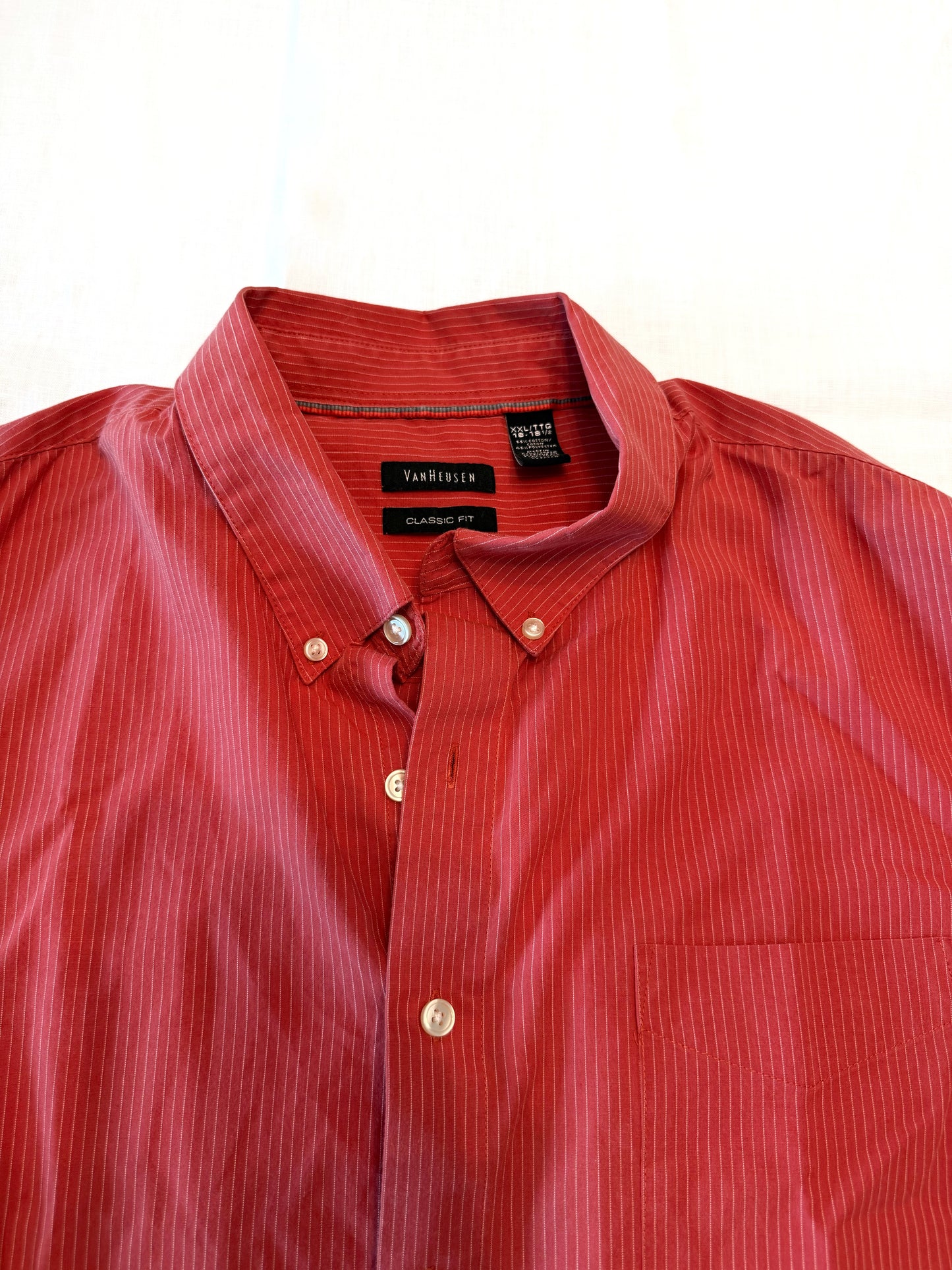 Embroidered Vintage Red Button Down