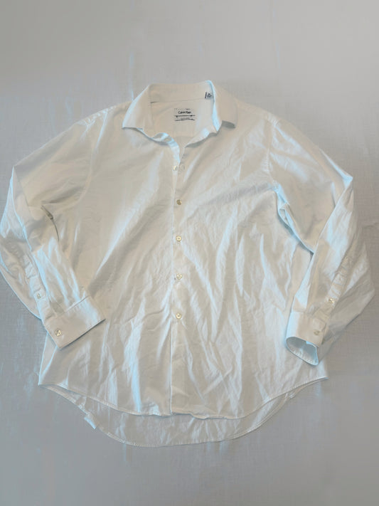 Embroidered Vintage White Button Down