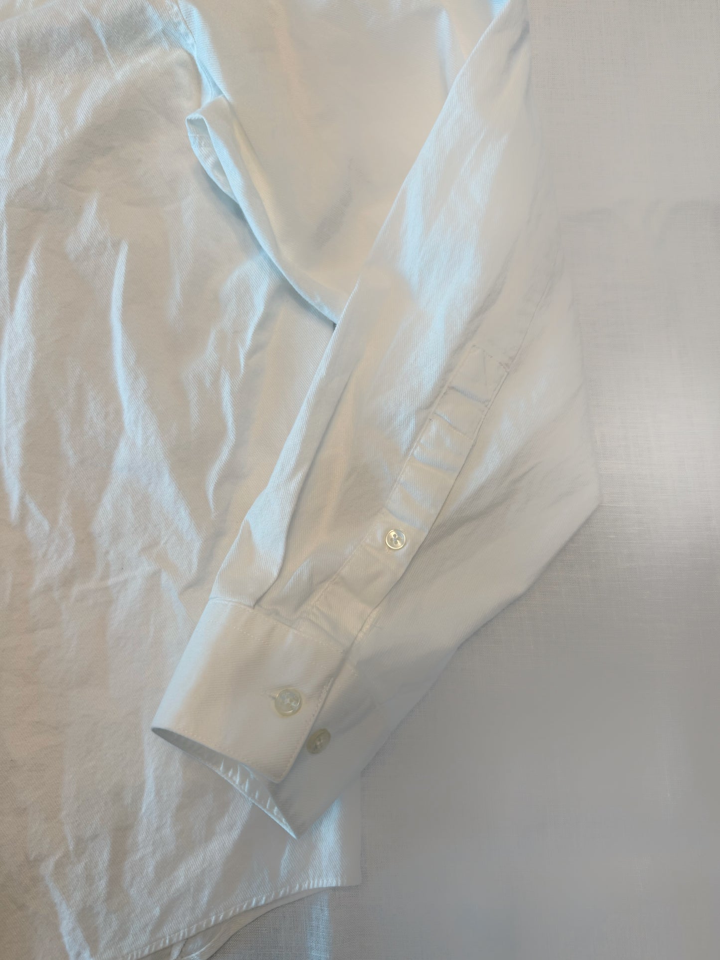 Embroidered Vintage White Button Down