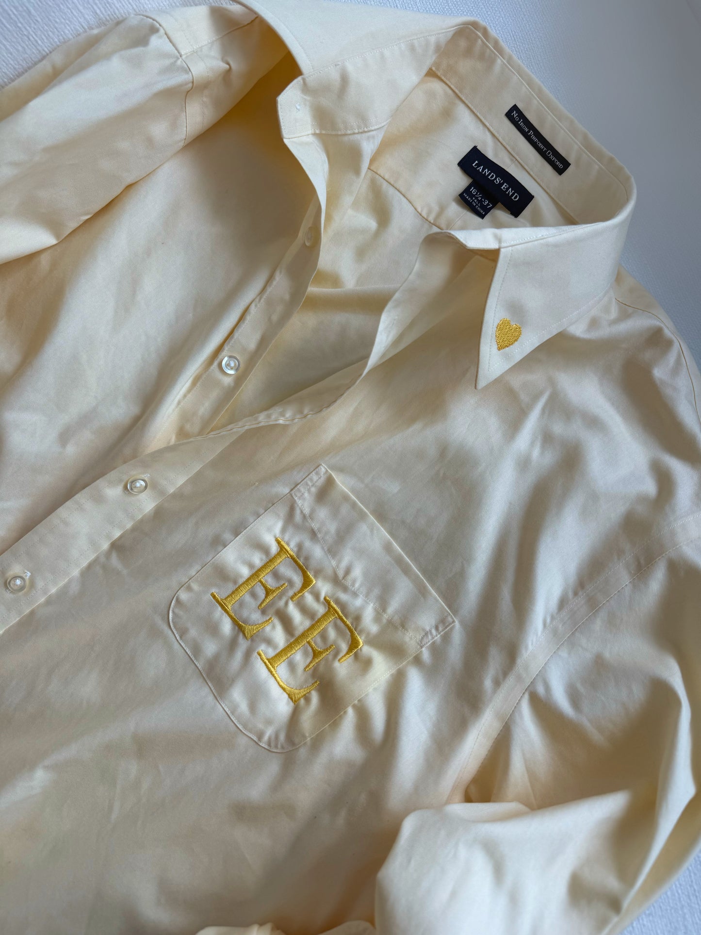 Embroidered Vintage White Button Down