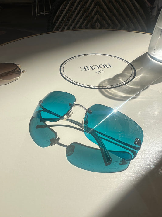 Y2K Blue Chanel Sunglasses
