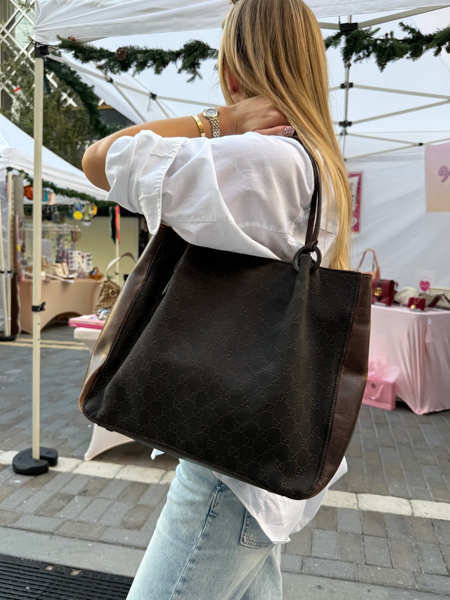 Chocolate Brown Gucci Tote