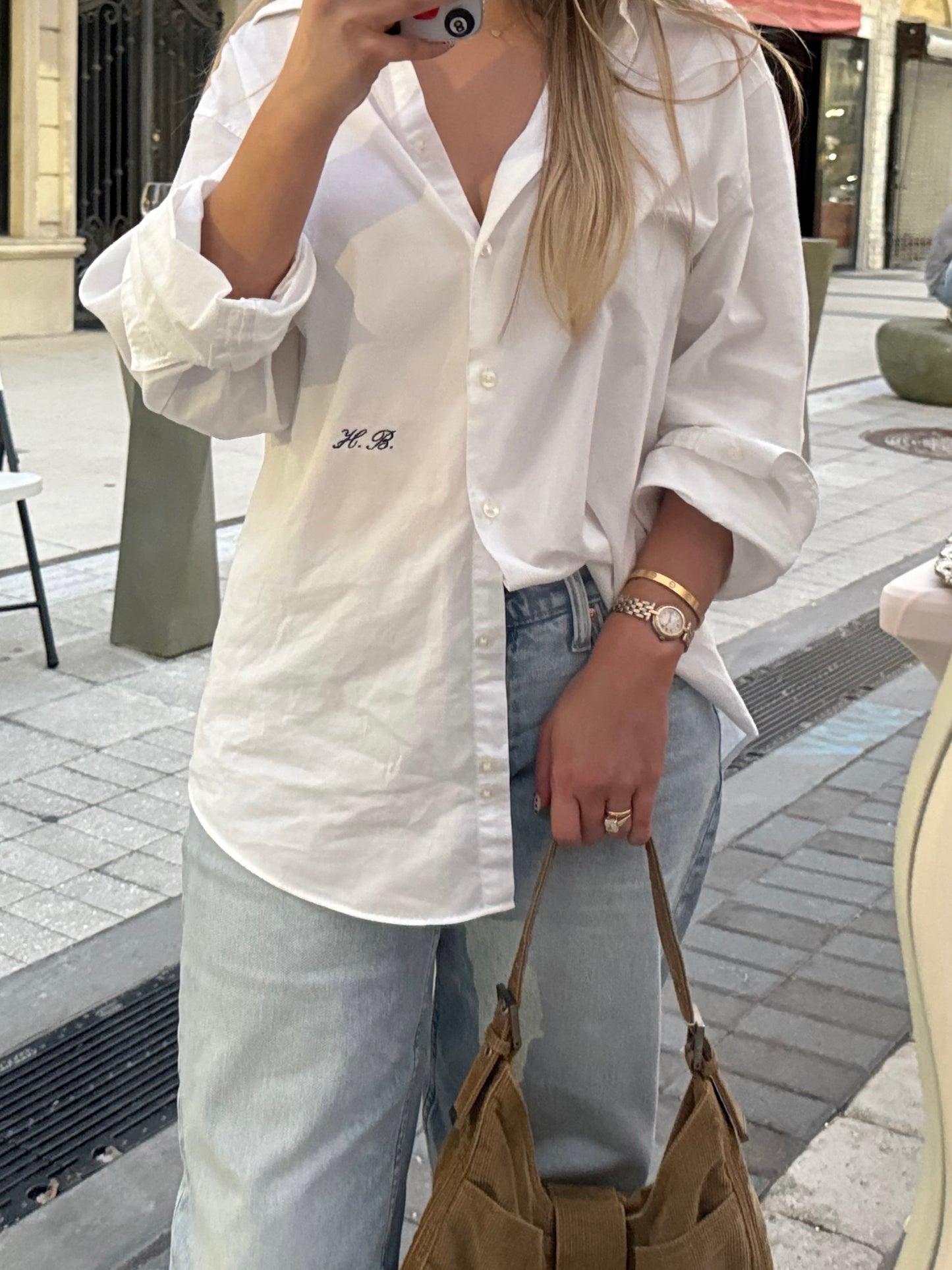 Mini Initials Embroidered Button-Down