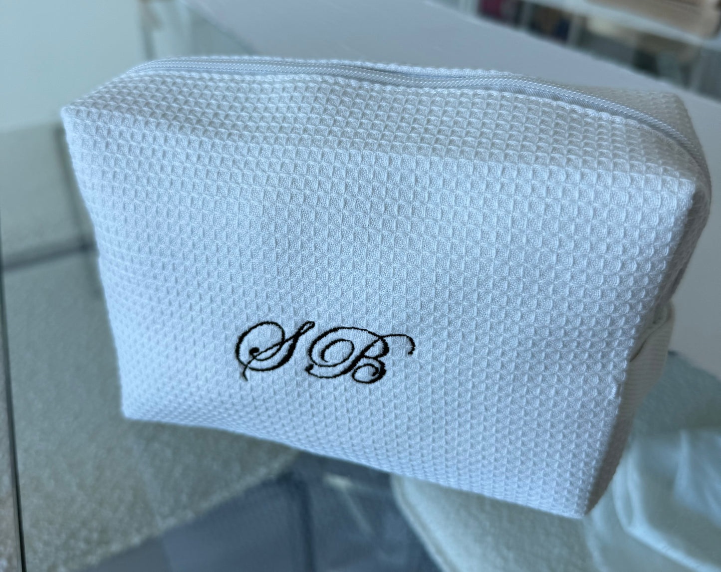 Custom Waffle Embroidered Pouch