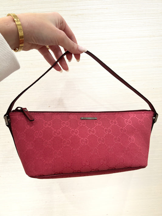 Deep Pink Gucci Monogram Shoulder Bag