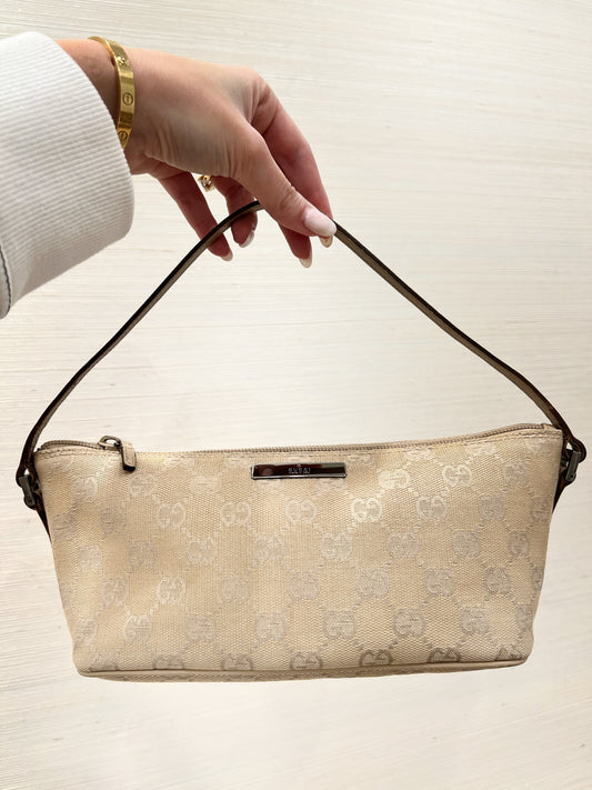 Tan Gucci Monogram Shoulder Bag