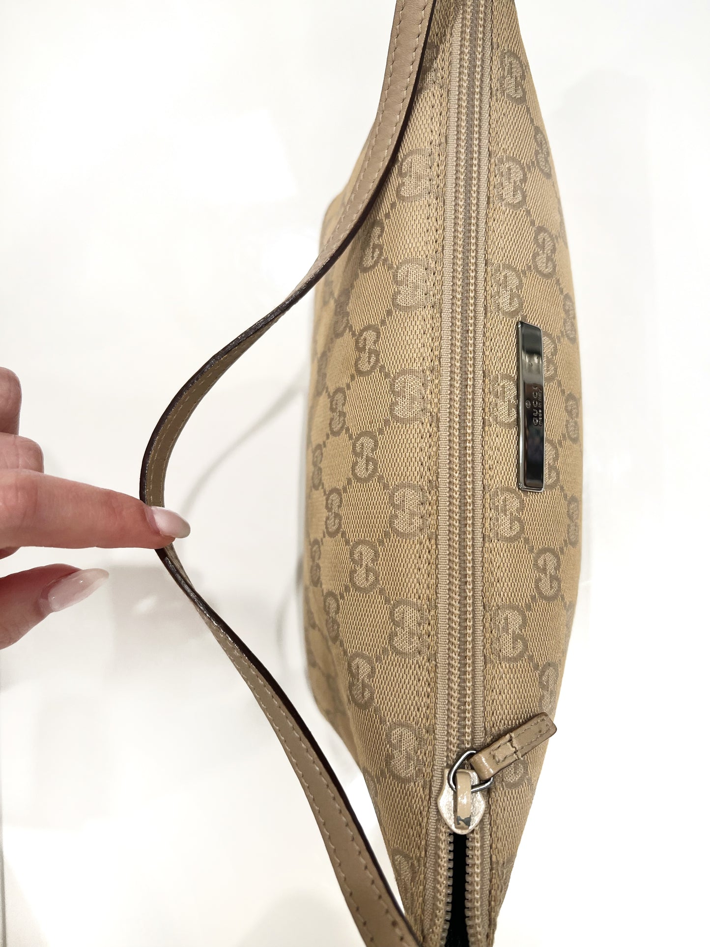 Tan Gucci Monogram Shoulder Bag