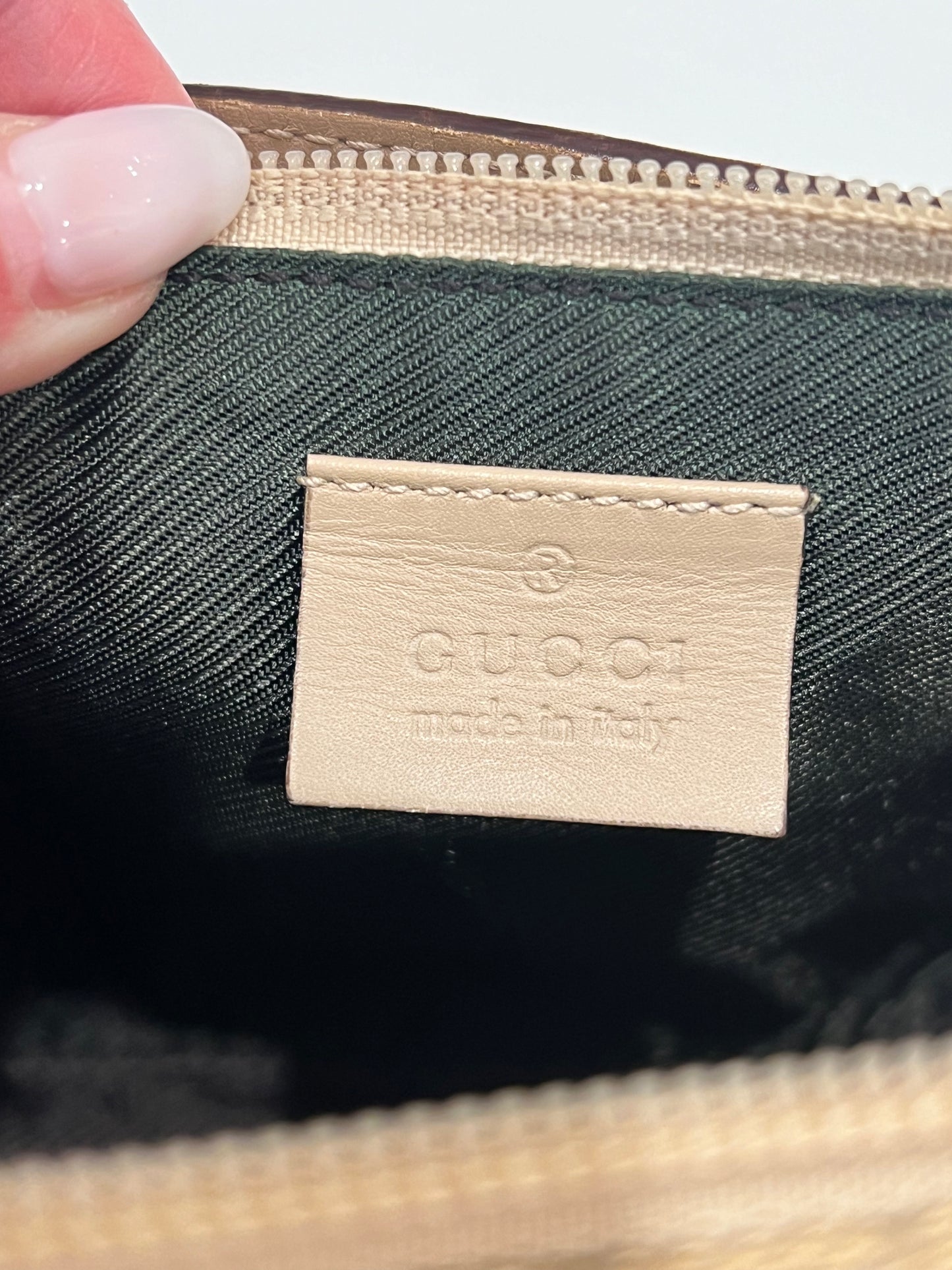 Tan Gucci Monogram Shoulder Bag