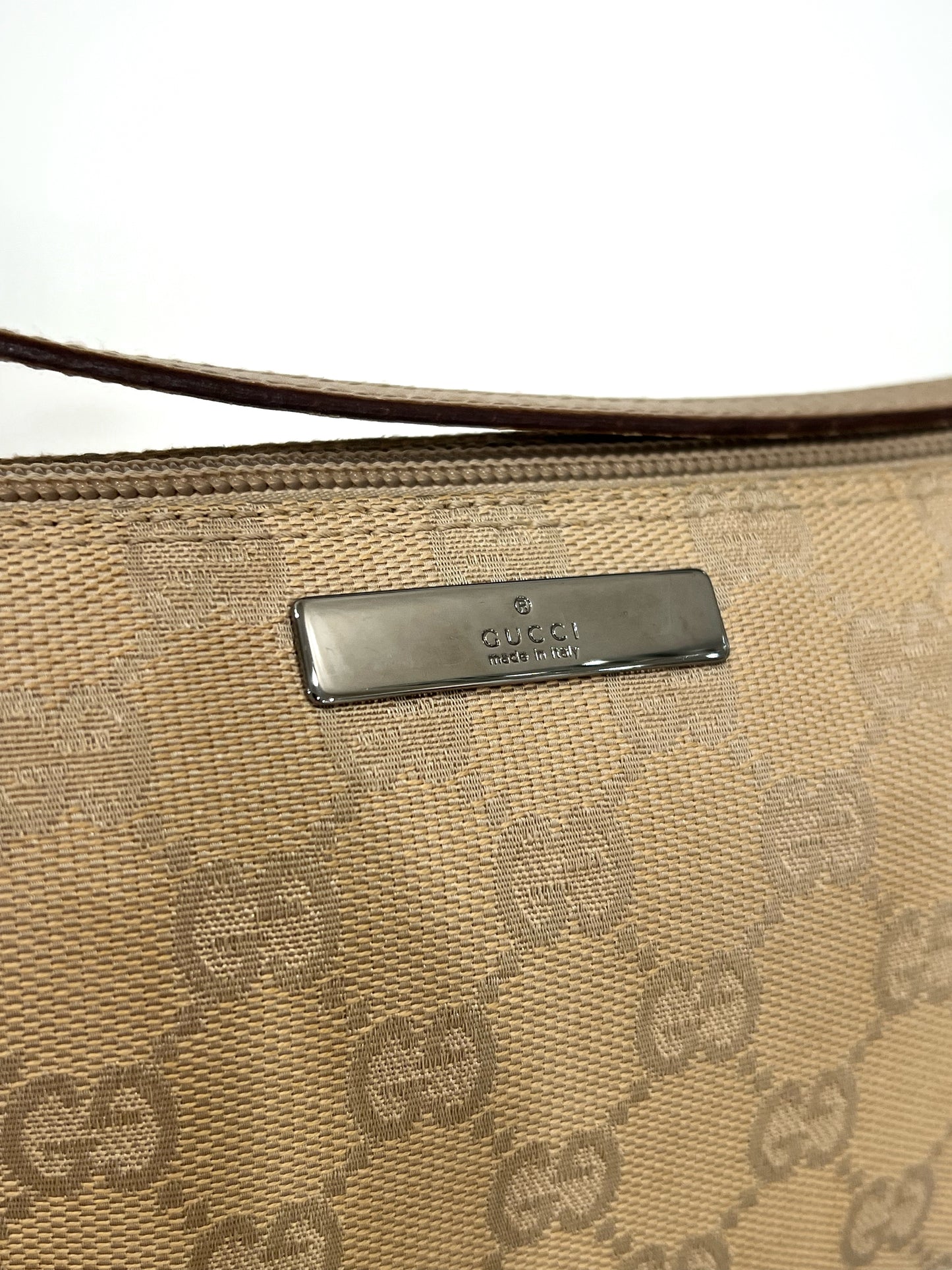 Tan Gucci Monogram Shoulder Bag