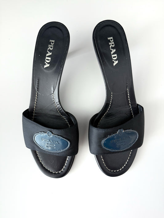 Prada Kitten Heel Slides (37.5 EU)