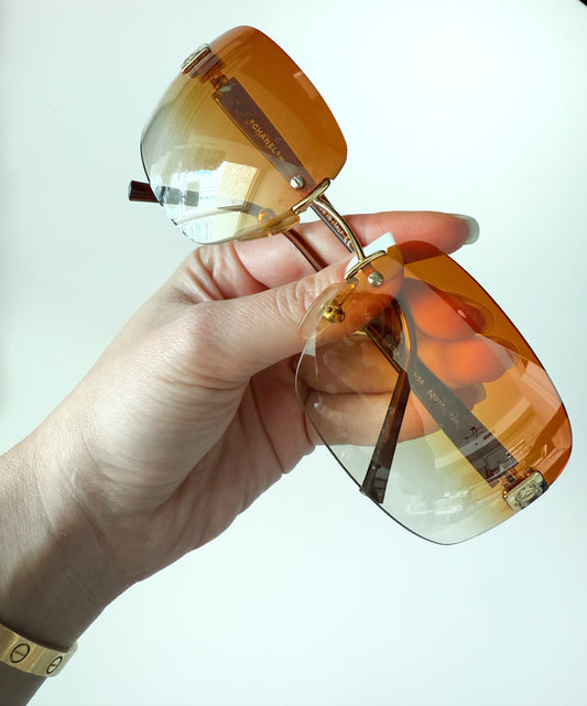 Chanel Early 2000s Sunglasses (Orange)
