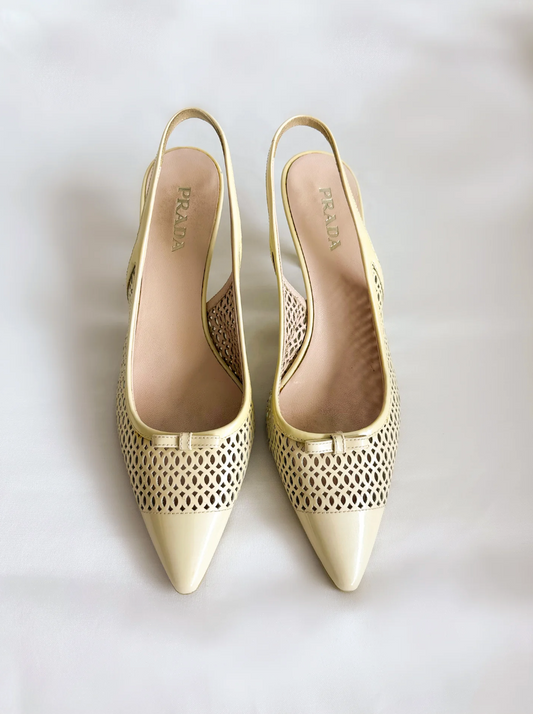 Pale Yellow Prada Kitten Heels(SOLD)