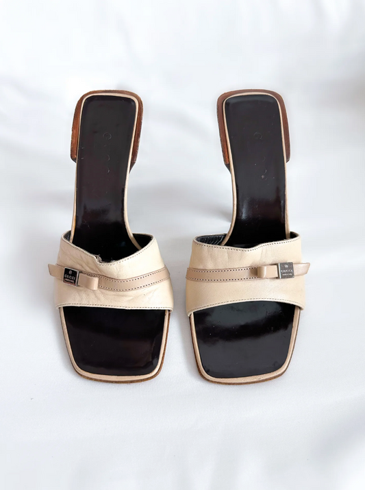 Tan Gucci Leather Mules (SOLD)