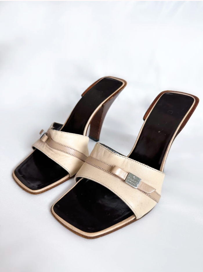 Tan Gucci Leather Mules (SOLD)