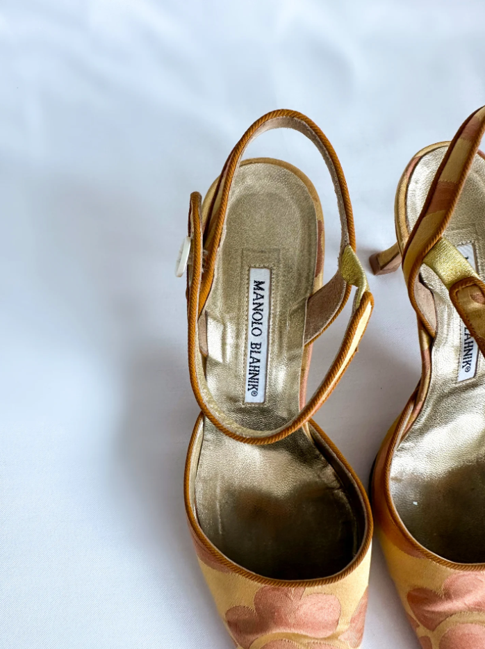 Vintage Orange and Gold Manolo Blahnik Kitten Heels (SOLD)