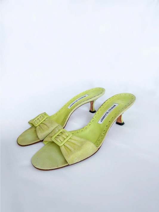 Lime Green Manolo Blahnik Mules (SOLD)