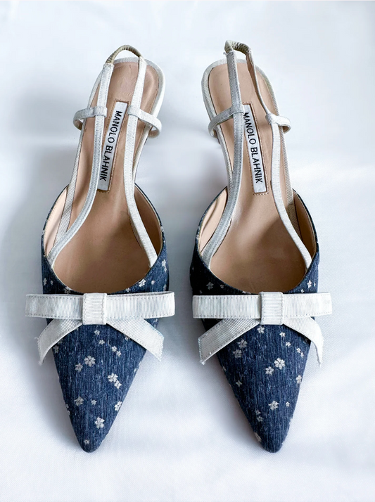 Denim Manolo Blahnik Kitten Heels (SOLD)