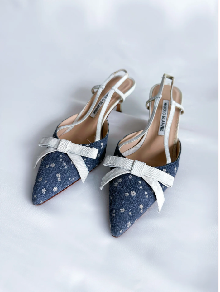 Denim Manolo Blahnik Kitten Heels (SOLD)