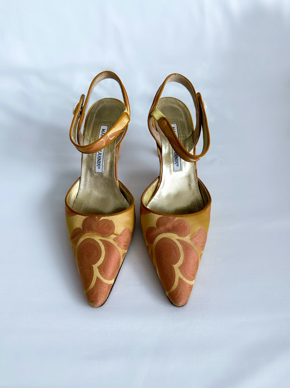 Vintage Orange and Gold Manolo Blahnik Kitten Heels (SOLD)