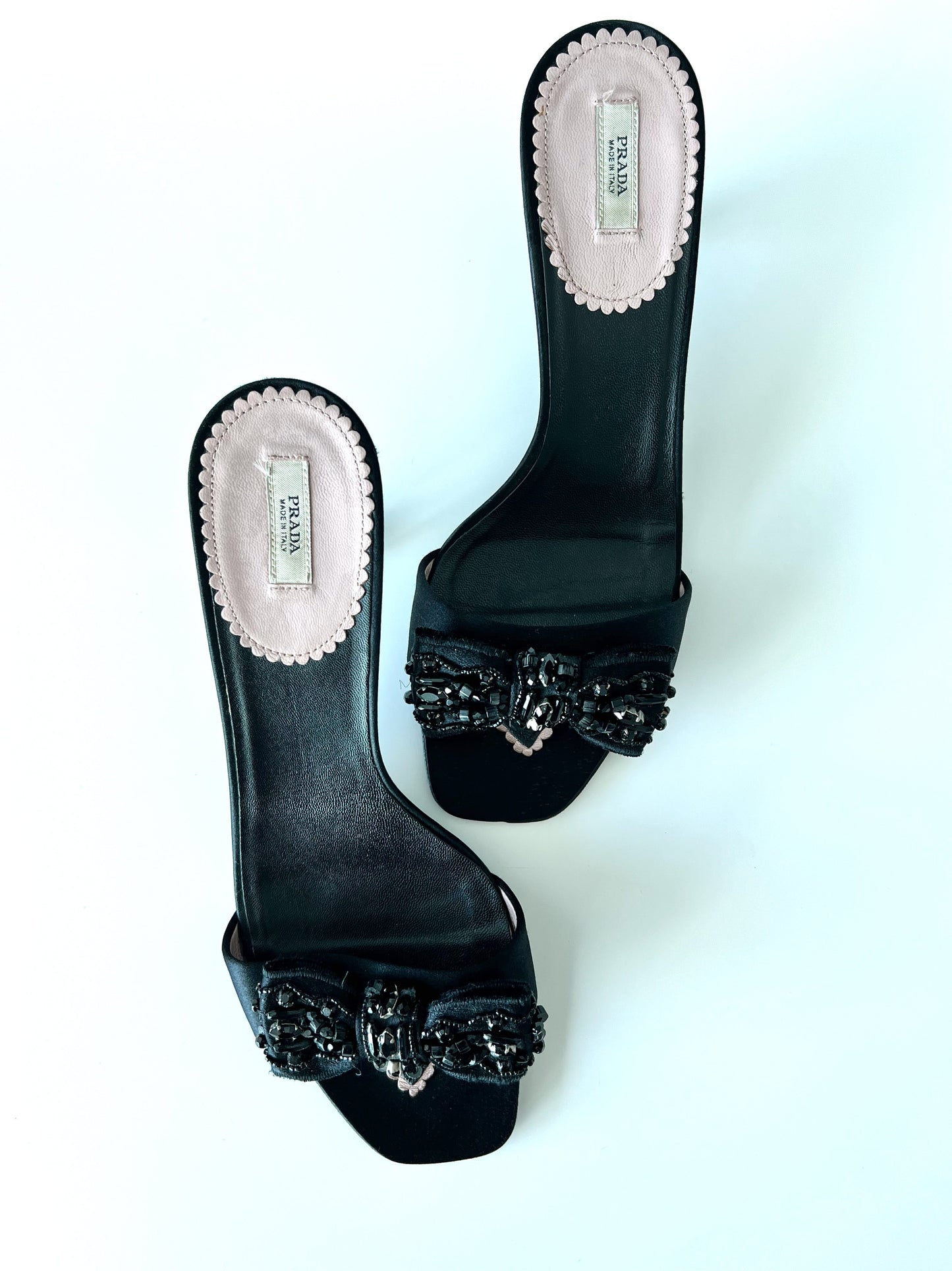 Black Prada Kitten Heel Mules (SOLD)