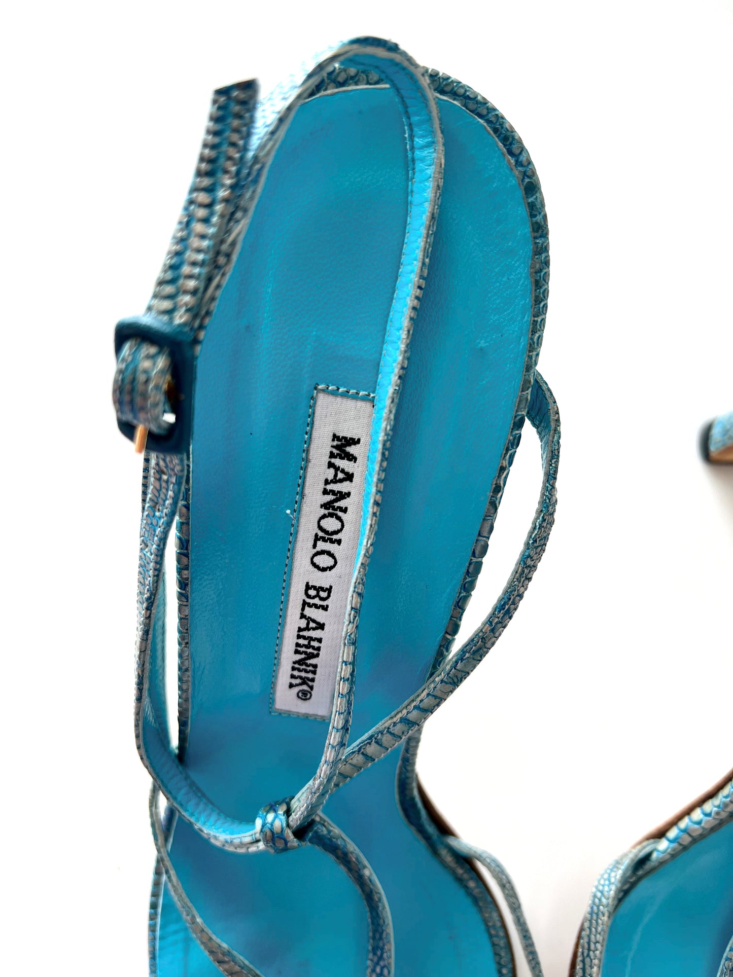 Blue Snakeskin Manolo Blahnik Heels (SOLD)