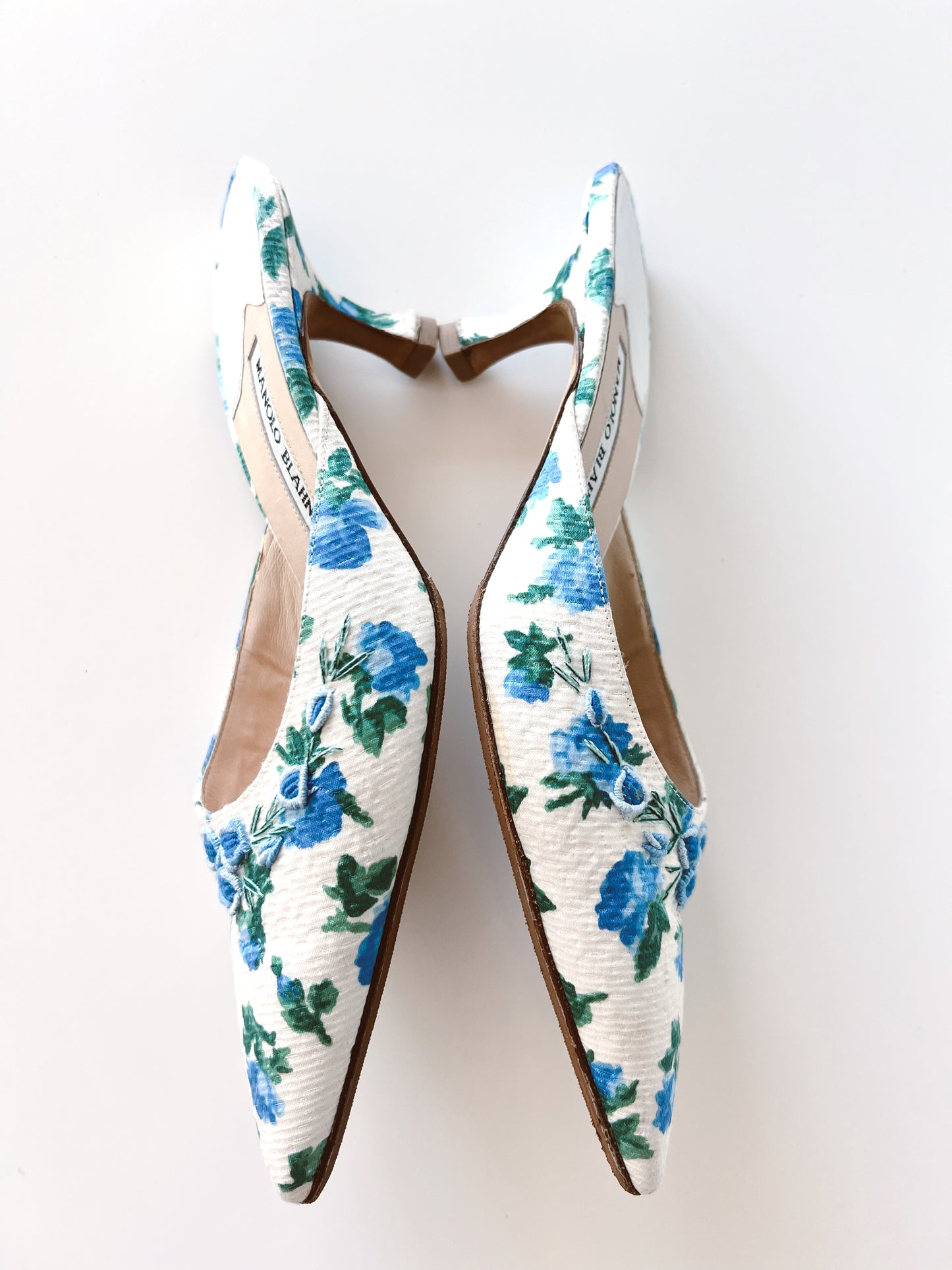 Floral Manolo Blahnik Kitten Heels (37.5) (SOLD)